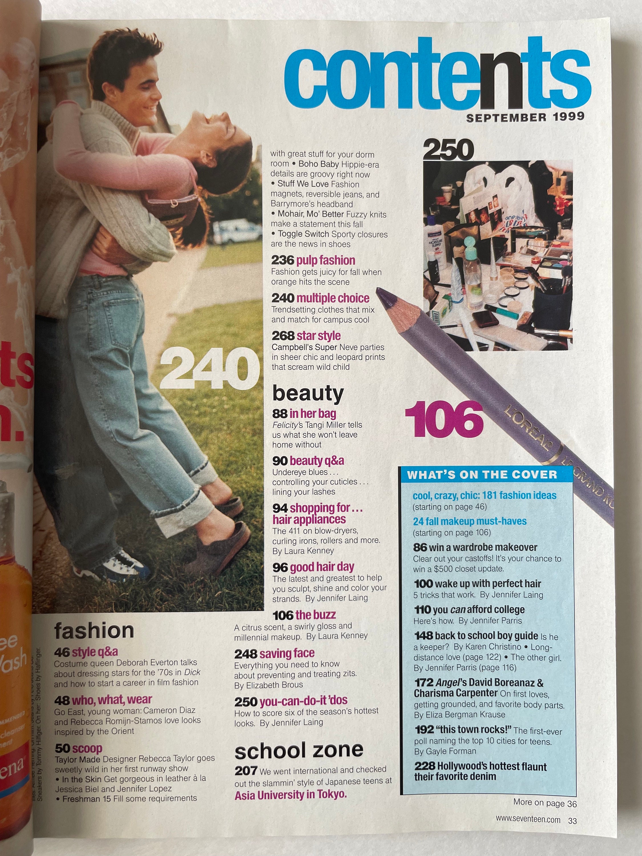 Seventeen Vintage Magazine, September 1999 - David Boreanaz
