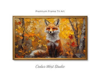 Red Fox TV Art: Autumn Wildlife Painting (Digital Download)