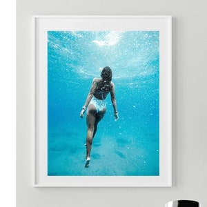 Underwater Woman Photo Print: Ocean Wall Art (Digital Print)