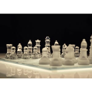 Glass Chess Set Photo Art Print: Chess Lover Gift (Digital Download)