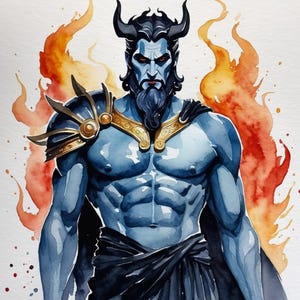 Hades Gods Portrait Greek Mythology Painting Hades Watercolor Art Poster Greek Goddes Printable Wall Art Hades God of The Dead and Riches