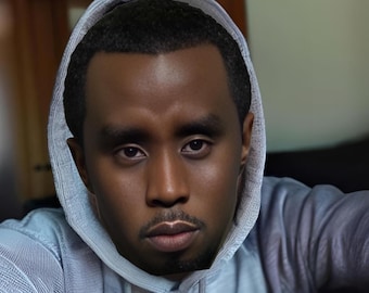 Diddy Mugshot Mask – 3D Sean Combs Spoof Face Mask (Halloween Costume)