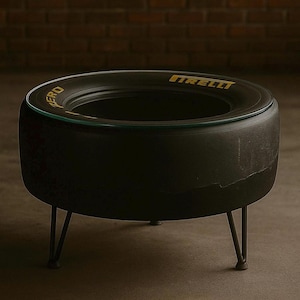 Real Racing Tyre Coffee Table with RGB Lights | Man Cave | Rim Coffee Table | Unique Auto Decor | Handmade Racing Wheel table |