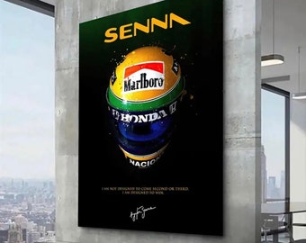 Moderne F1 Racerhelm Canvas- Senna