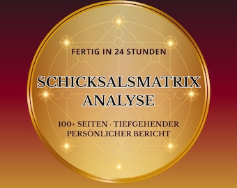 Schicksalsmatrix Analyse – Personalisierte Numerologie Analyse | Digitales PDF | Fertig in 24 Stunden