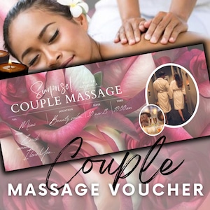 Massage-Geschenkgutschein-Vorlage|INSTANT DOWNLOAD|Geschenkgutschein für Paare|Spa-Geschenkkarte|Massage-Spa-Visitenkarten-Ideen|Geburtstag Bearbeitbares Geschenk