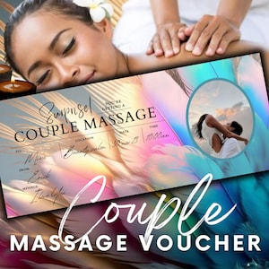 Modelo de certificado de presente de massagem | DOWNLOAD INSTANTÂNEO | Voucher de presente de massagem | Ideias de cartão de visita para Spa de massagem | Presente editável de aniversário de CASAL