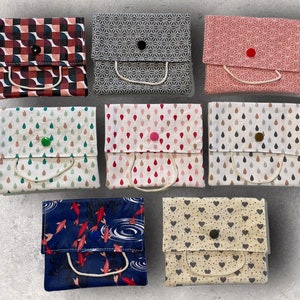 pochette double compartiment à savon et shampoing solide en coton enduit imperméable / rangement savon / boîte shampoing solide