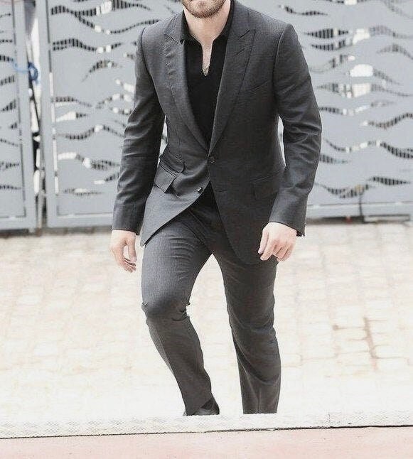 Dark grey shop coat pant