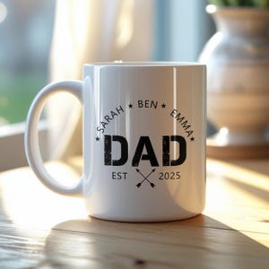 Father&#39;s Day Gift, Cute Fathers Day Gift, Christmas Gift For Dad, Birthday Gift Dad Mug, Custom Dad Est Mug, Daddy Mug, Gift for Him