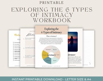 Intimacy Workbook for Couples Therapy, Self Help and Relationship Advice, Intimacy Journal or Shadow work Prompts, Cheat Sheet
