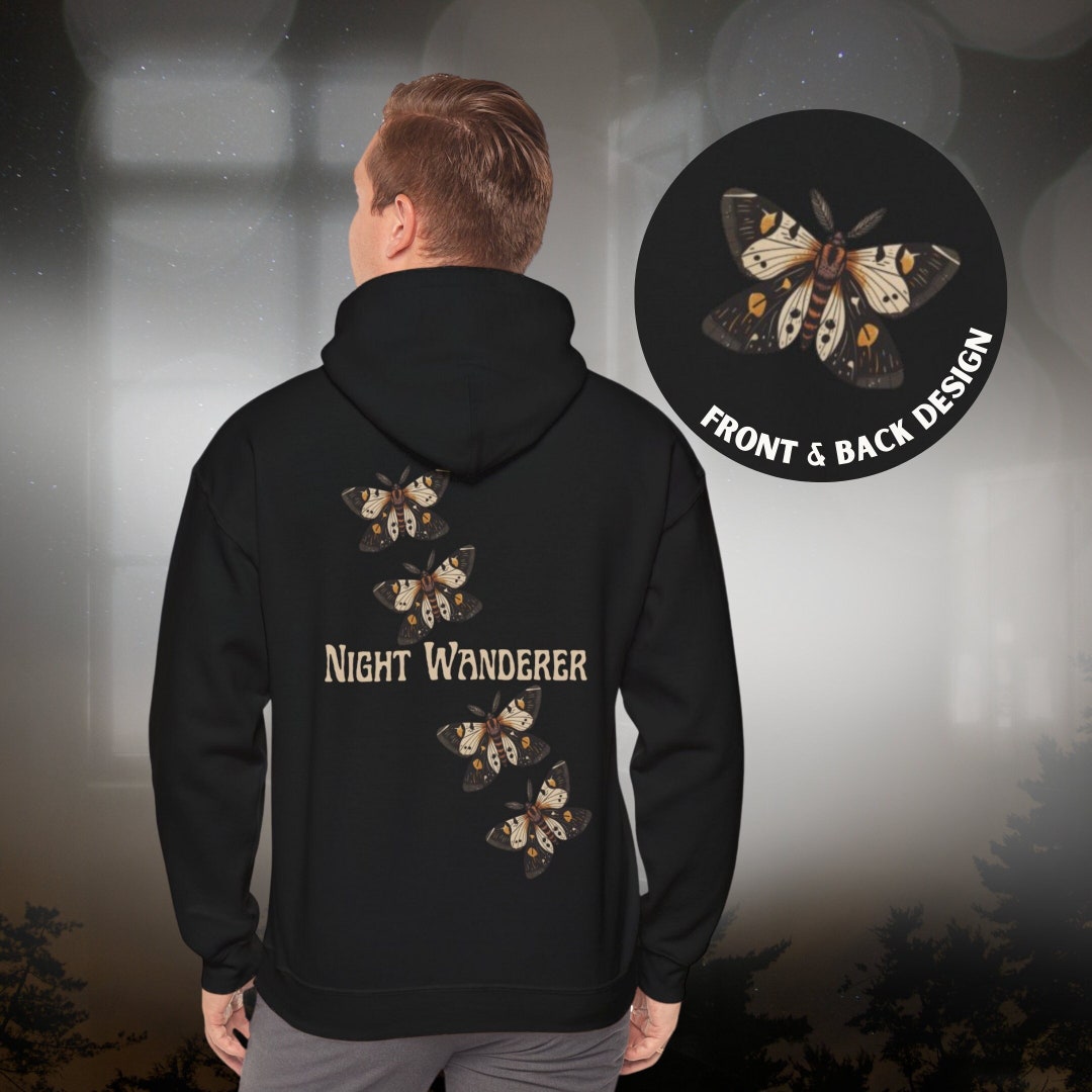 Dark Moth Hoodie | Forestcore Mystical Moth Outfit | Comfortable Cosy ...
