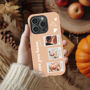 Coque iPhone personnalisée avec collage de photos | cadeau parfait pour grand-mère de petit-enfant | Housse pour téléphone Samsung nouveau-né | Coque de téléphone personnalisée