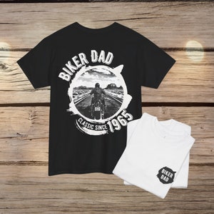 Personalised Biker Dad Shirt | Father&#39;s Day Custom T-shirt | Motorbike Daddy Birthday or Christmas Gift