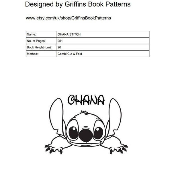 Ohana Stitch Book Folding Pattern *Untested*