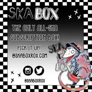SKA BOX - Caixa com curadoria selecionada à mão de Ska! Caixa surpresa de ska-punk com música, adesivos, arte e muito mais! @skaboxrox
