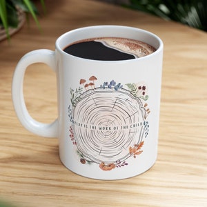 Nature Wildflower Colorful Forest School Teacher Coffee Mug Teachers Appreciation Gift Mushroom Tree Ring Play is the Work of the Child Cup