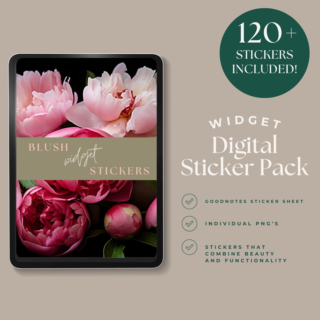 Digital Stickers Pink | Widgets | Goodnotes | Individual PNG | Pre ...
