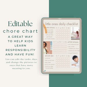 Editable Chore Chart For Kids | Minimalist | Daily Weekly Schedule | Chore List | Routine Chart | PDF | Printable | MNML