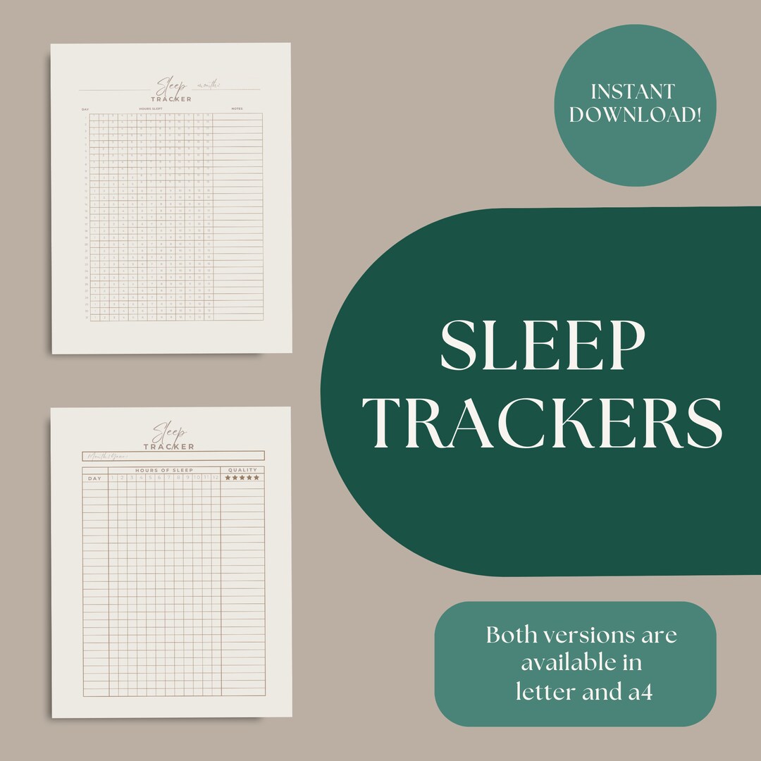 Sleep Tracker Printable | Minimalist | Monthly Sleep Log | Sleep ...