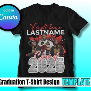 2025 Graduation T-Shirt Design Template: Editable Canva (Digital Download)