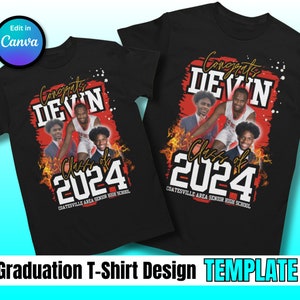Graduation T-Shirt Design Template: Editable Canva Design (Digital Download)