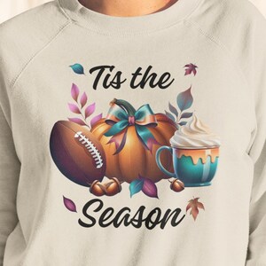 Fall Football Pumpkins Coffee PNG: Autumn Season Design (Digital Download)