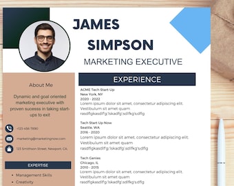 Resume & Cover Letter template for Marketing Executive Contemporary ATS Friendly