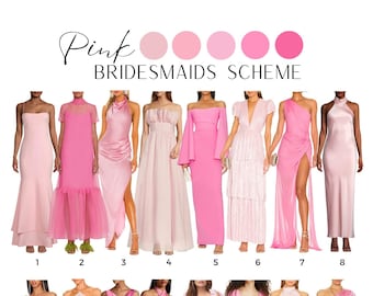 Customized Mismatched Bridesmaids Template - Expert Styling for Bridal Parties | Personalized Color Palettes & Bridesmaid Dress Options