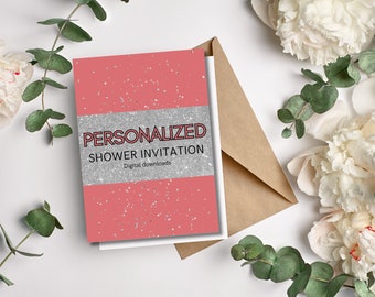 Personalized Baby/Wedding Shower Invitations (Digital download)