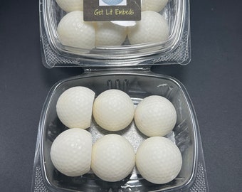 6 White Golf Ball Parasoy unscented Wax Embeds