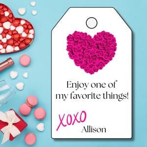 Galentines Favorite Things gift tag, Valentines Favorite Things gift tag, Valentines pink gift tag, instant download, editable gift tag
