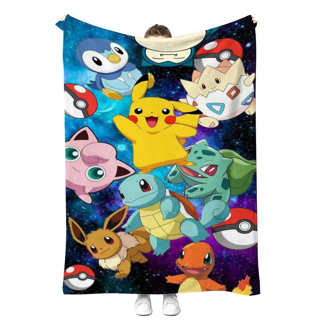 Pokémon Blanket Cobija Pikachu Eevee Charmander Squirtle Etsy