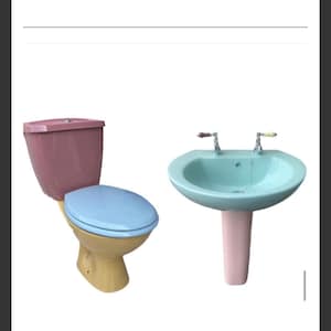 Multi coloured bathrooms suite