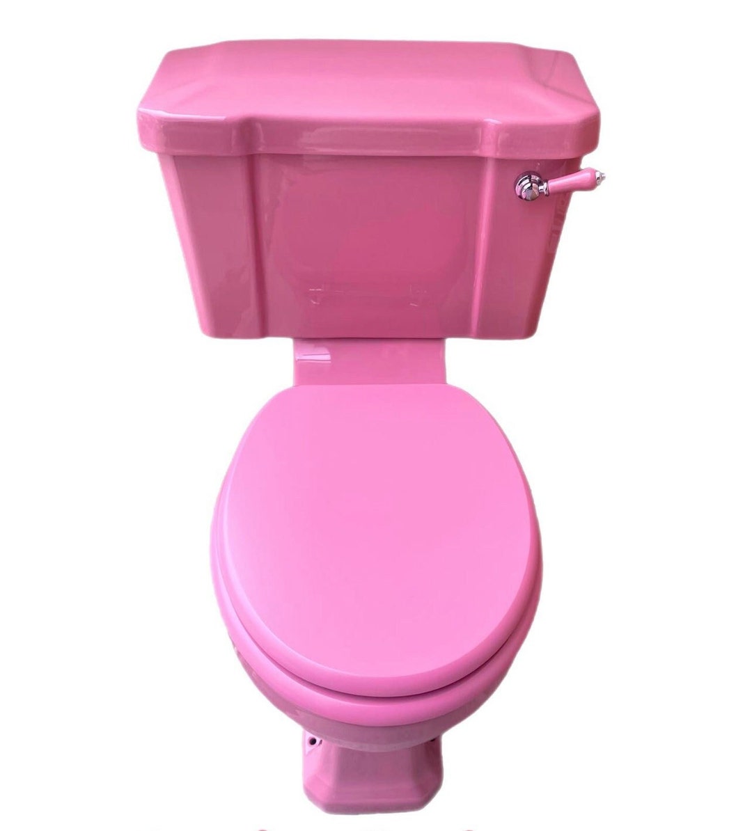 Bright Pink Art Deco Toilet - Etsy