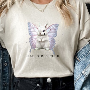 Sad Girls Club T-Shirt | Emo Pastel Goth Cottagecore Tee | Cryin' in the Club Meme | Unisex Trendy Oversized Look | Cute Cheer Her Up Gift