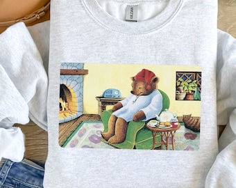 Sleepytime Tea Bear Sweater! Unisex Heavy Blend Crew Sweatshirt - Past My Bedtime Cozy Sweater, Order Larger for Extra Snuggly Comfort!
