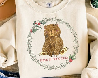 Have a Cool Yule Seasonal Sweater ~Order Larger for Trendy Look!~ Great Pagan Holiday Gift or Promoting Ancient Traditions. Blessed Yule!