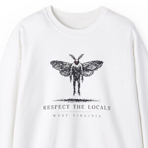 West Virginia Mothman Sweater - Spooky Cryptid Crewneck Graphic for Halloween, Paranormal Enthusiasts, Urban Legend Lovers, and Horror Fans image 2