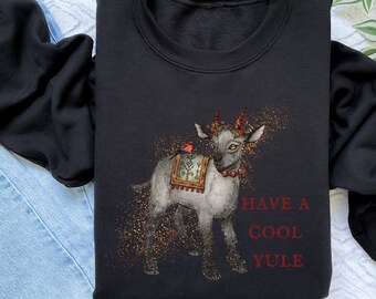 Gothmas Pagan Yule Winter Solstice Crewneck Sweater, Order Larger for Trendy Look, UNISEX Sizes, Alternative Christmas Gift for Holiday