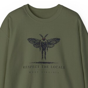 West Virginia Mothman Sweater - Spooky Cryptid Crewneck Graphic for Halloween, Paranormal Enthusiasts, Urban Legend Lovers, and Horror Fans image 8
