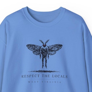 West Virginia Mothman Sweater - Spooky Cryptid Crewneck Graphic for Halloween, Paranormal Enthusiasts, Urban Legend Lovers, and Horror Fans image 9