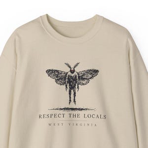 West Virginia Mothman Sweater - Spooky Cryptid Crewneck Graphic for Halloween, Paranormal Enthusiasts, Urban Legend Lovers, and Horror Fans image 4