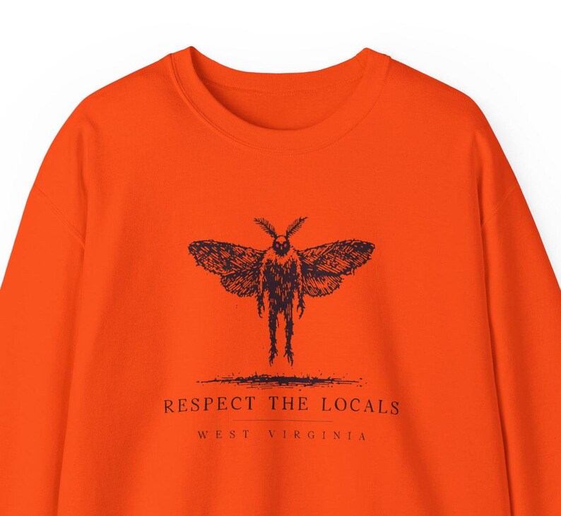 West Virginia Mothman Sweater - Spooky Cryptid Crewneck Graphic for Halloween, Paranormal Enthusiasts, Urban Legend Lovers, and Horror Fans image 6