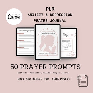 Digital Prayer Journal, Prayer Journal, Anxiety & Depression Prayer Journal, Prayer Prompts, Bible Study Journal, Scripture Journal, Digital