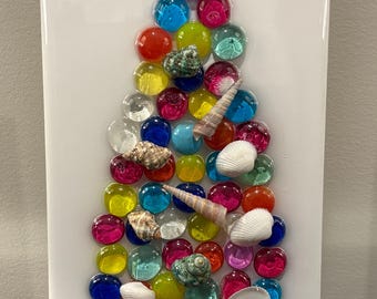 Christmas Tree Resin Art On Canvas