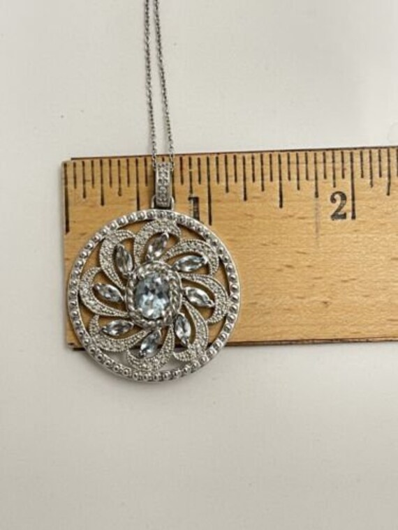 Elegant Oval Aquamarine and Diamonds Flower Circl… - image 7