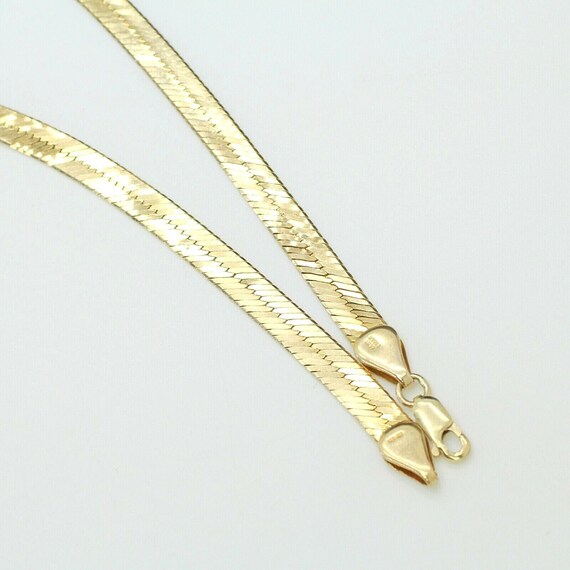 14k Yellow Gold 6mm Herringbone Flat Snake Chain … - image 3