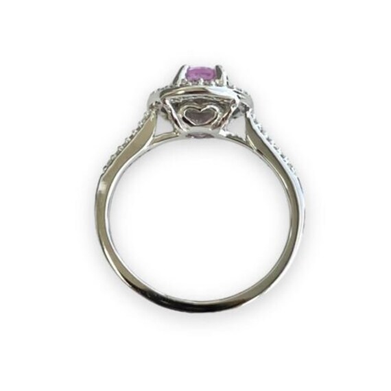 Round Pink Spinel With Diamond Halo Coctail Ring … - image 5