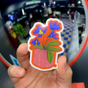 Flowers In The Pot Clear Sticker